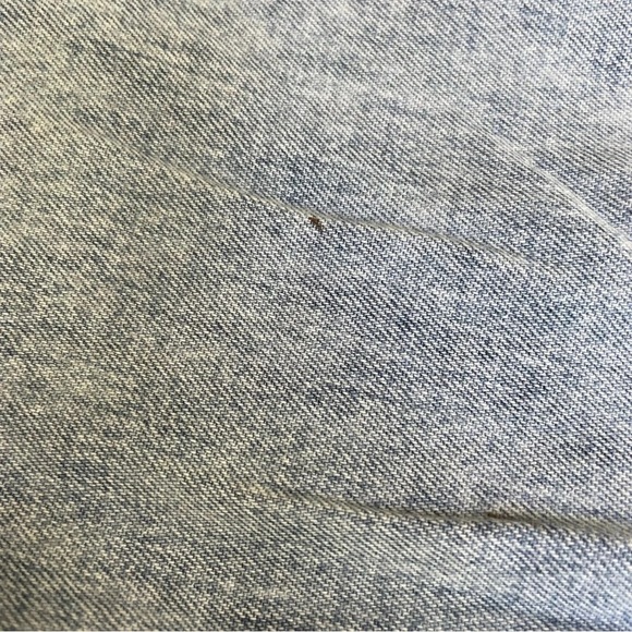 Vintage Medium Calvin Klein Light Wash Distressed Denim Long Sleeved Button Down - Picture 7 of 10